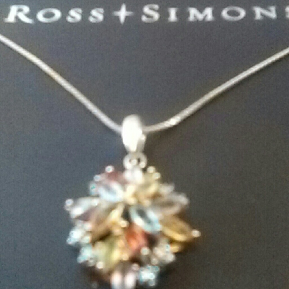 Ross Simons Gemstone Pendant and Chain 925 Vermil